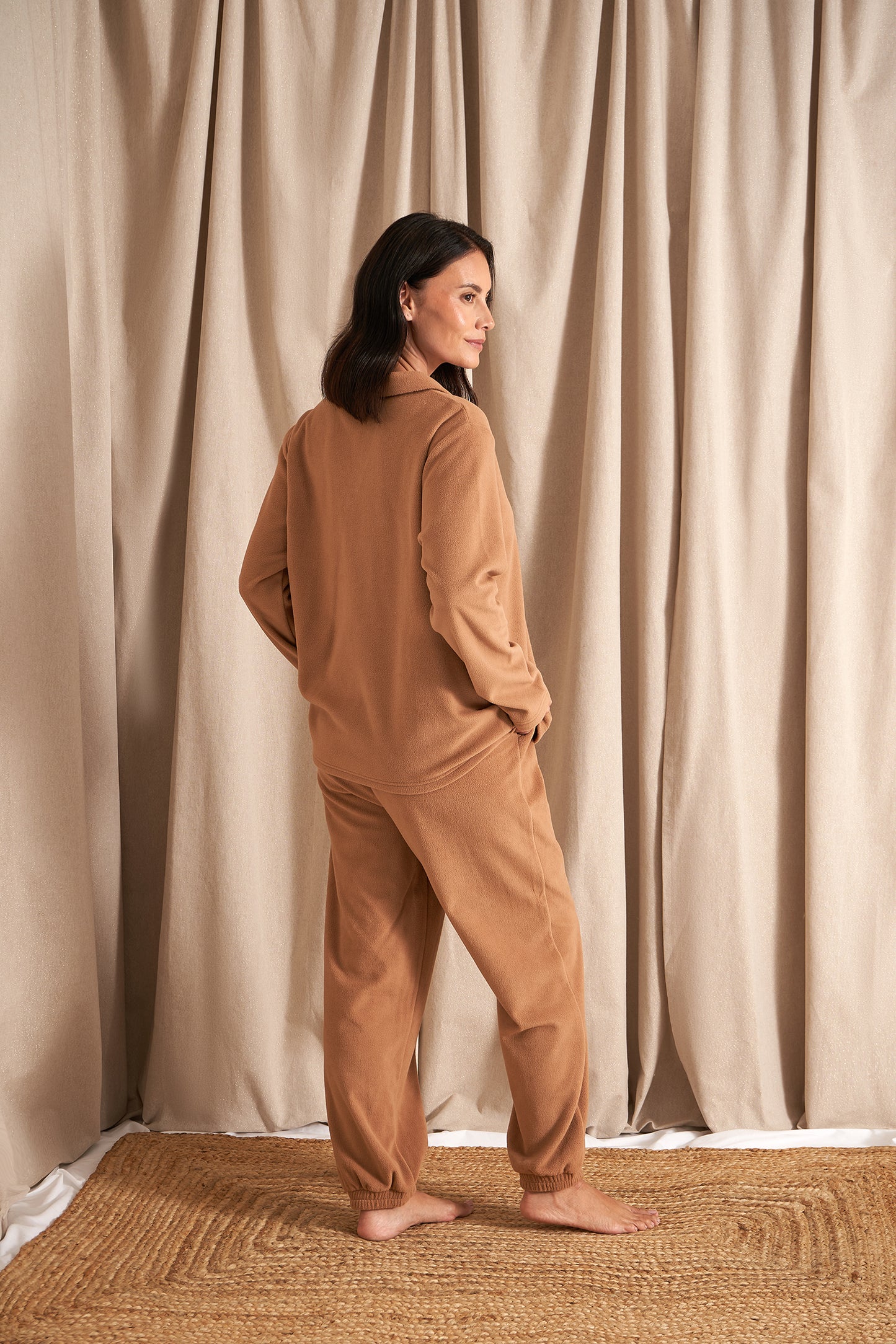 
                  
                    Fleece Lounge Set in Tan
                  
                