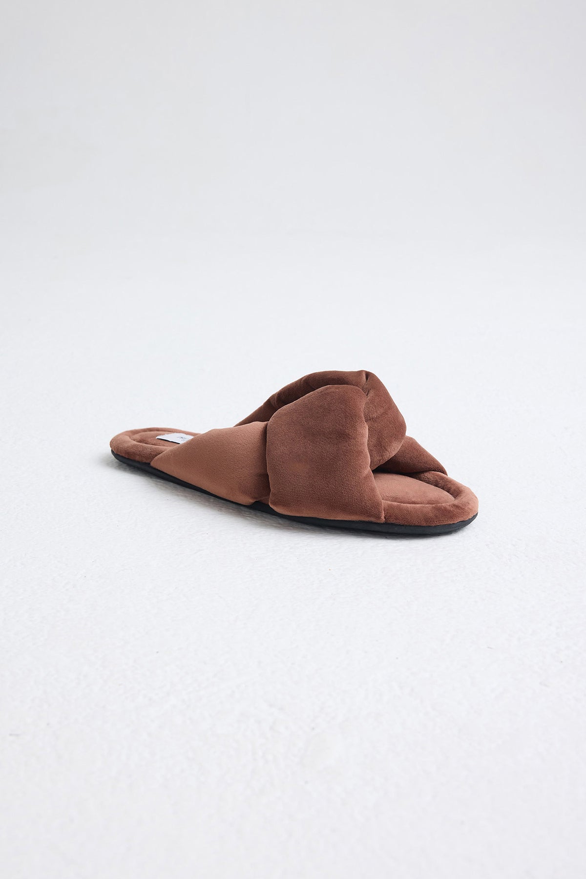 Velvet Knot Mule In Copper Brown