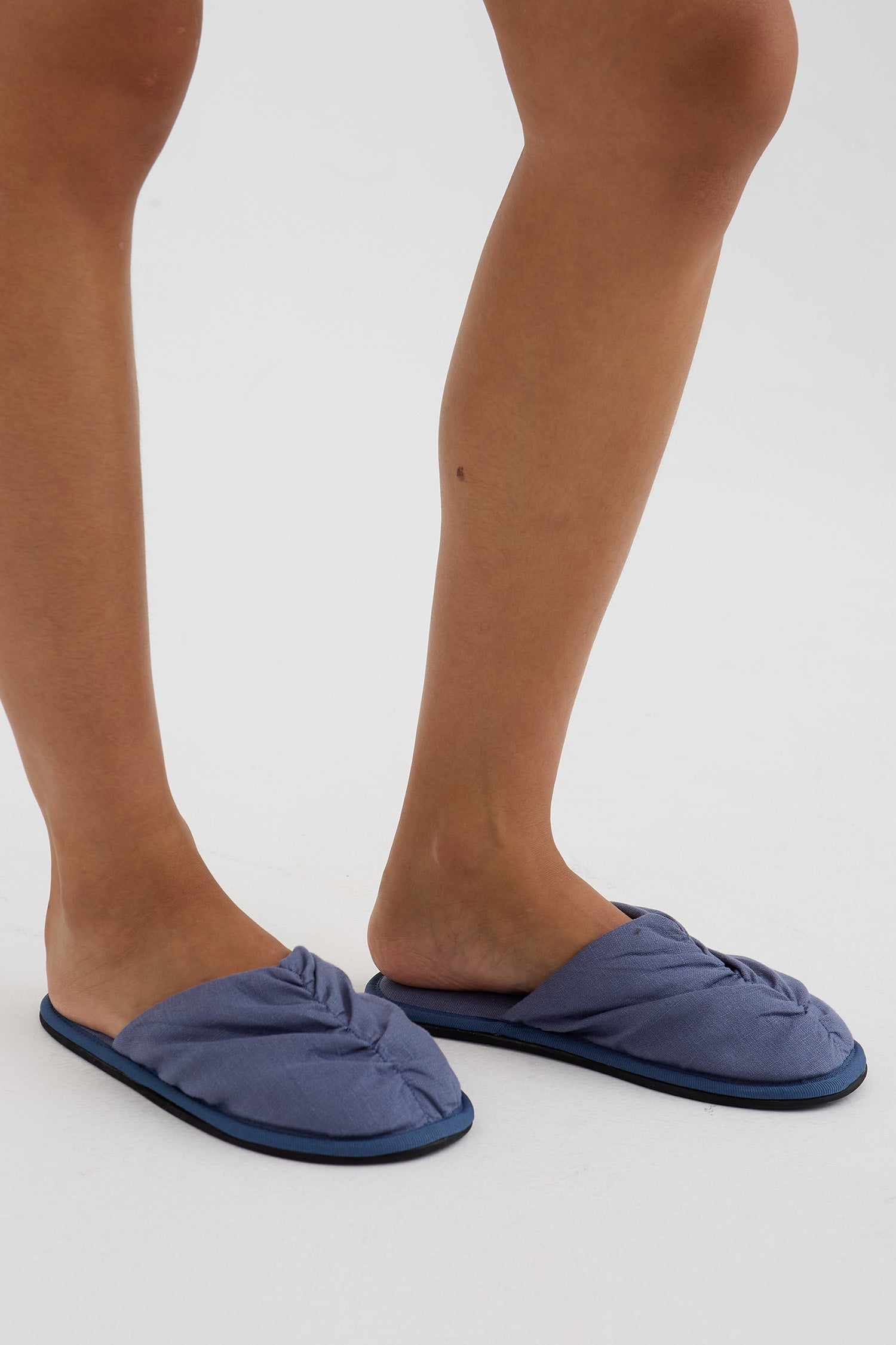 Linen Mule In Folkestone Grey