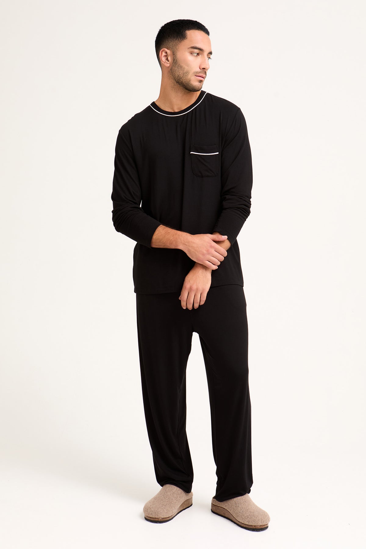 Mister You Bamboo Pyjama Set in Black