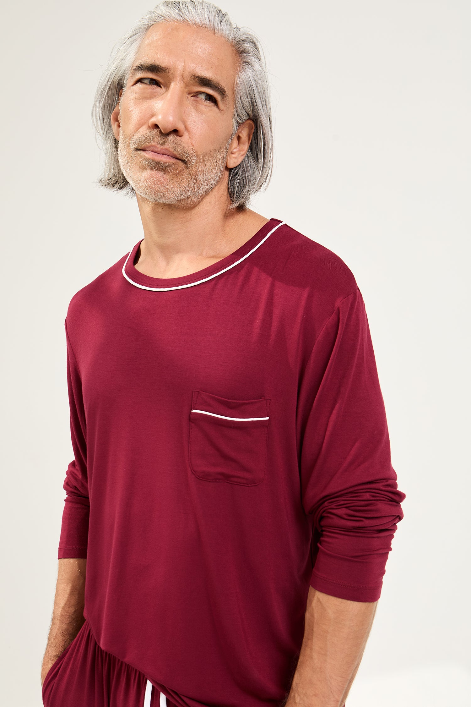 His and Hers Bamboo Pyjama Sets in Claret