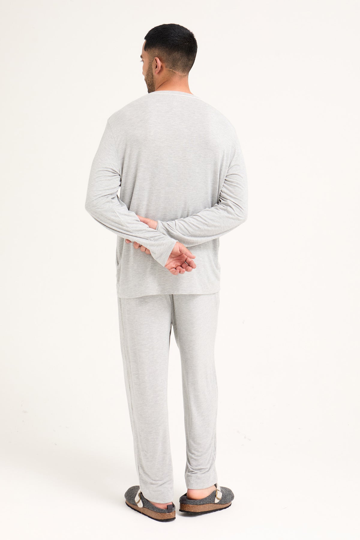 Mister You Bamboo Pyjama Set in Grey Marl
