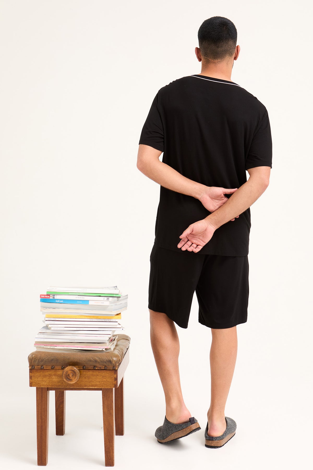 Mister You Bamboo Short Pyjama Set in Black