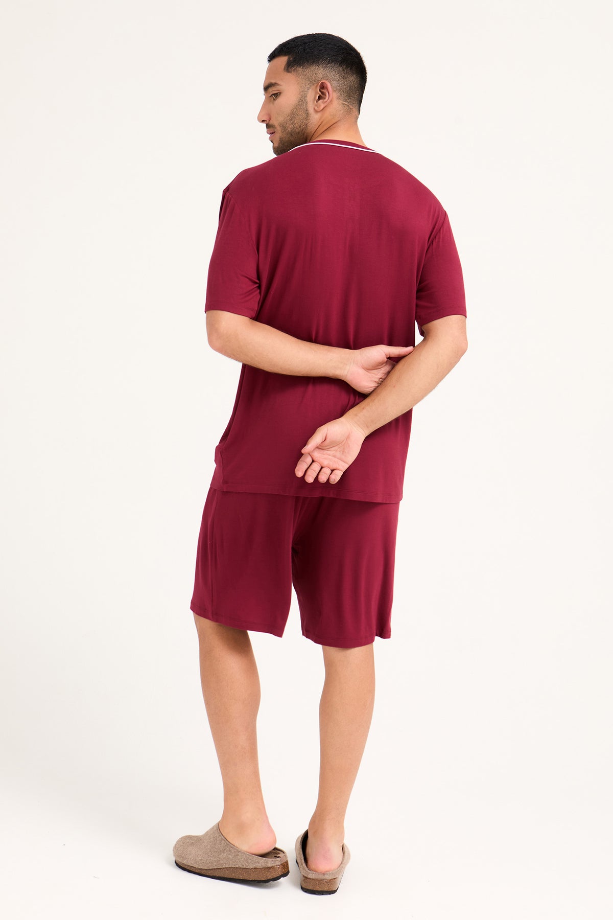 Mister You Bamboo Short Pyjama Set in Claret