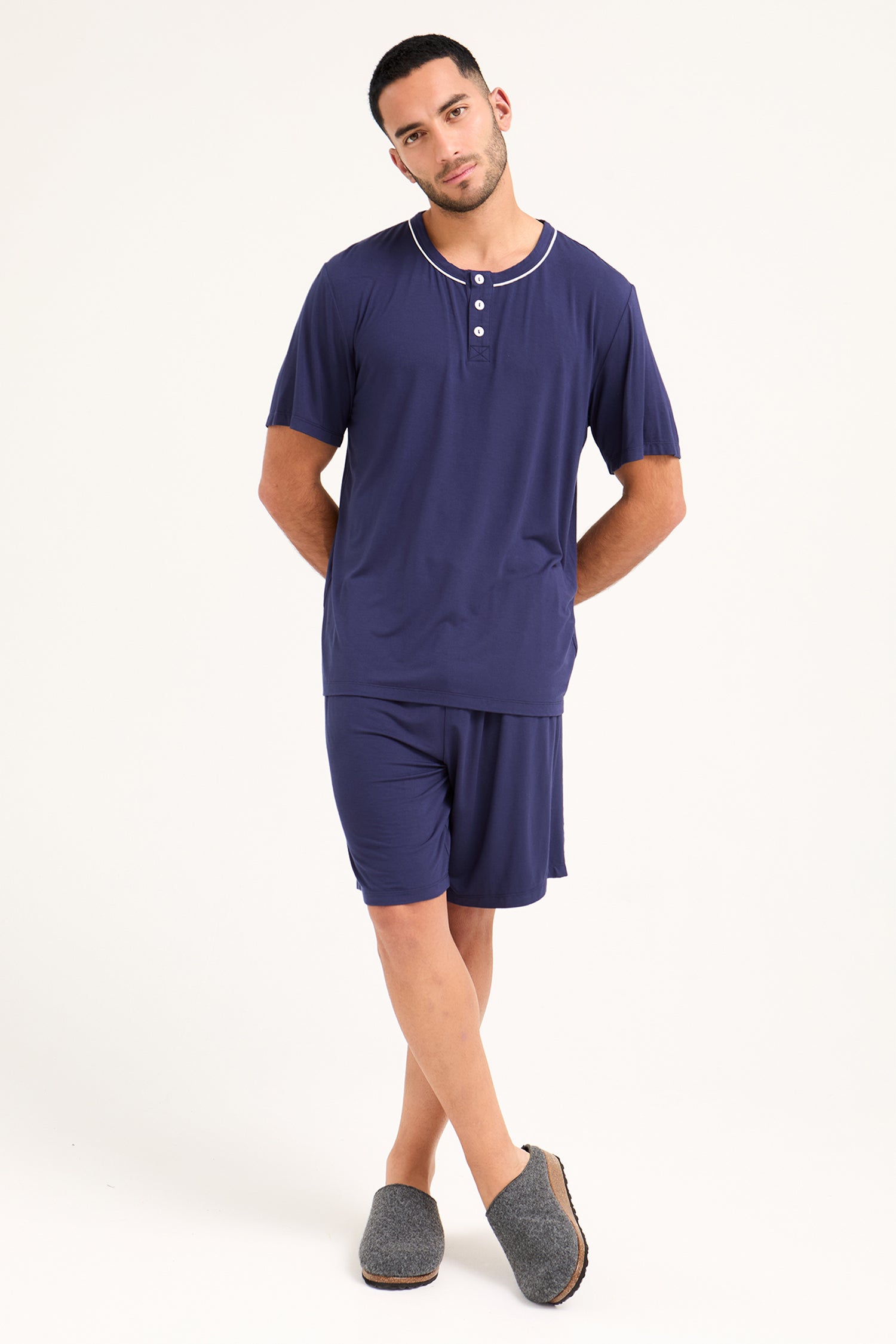 Mister You Bamboo Short Pyjama Set in Midnight