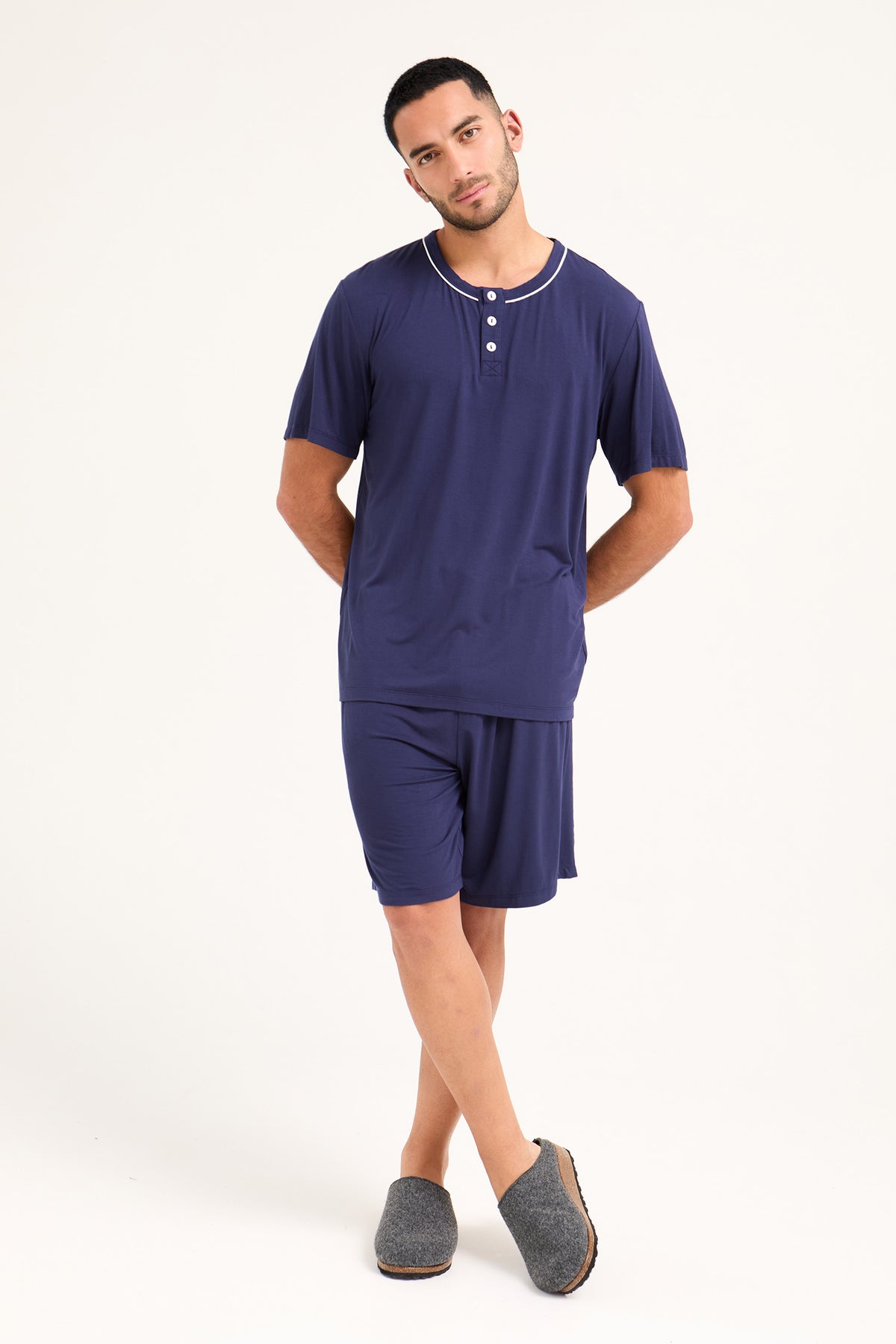Mister You Bamboo Short Pyjama Set in Midnight