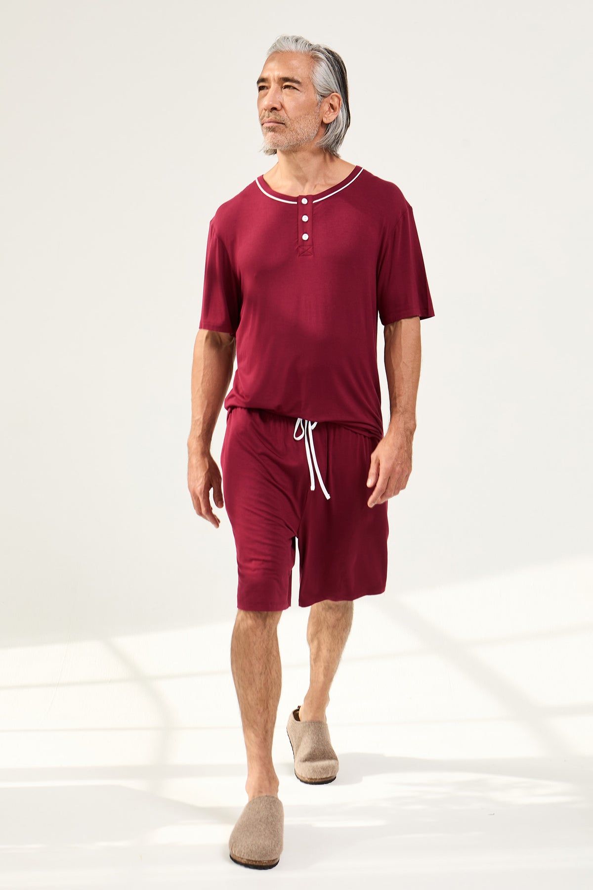 Mister You Bamboo Short Pyjama Set in Claret