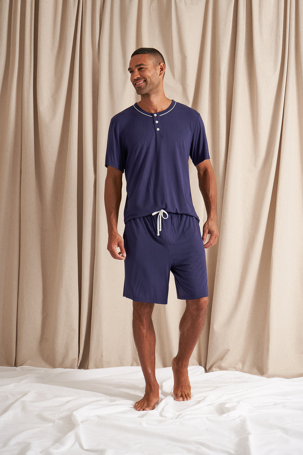 Mister You Bamboo Short Pyjama Set in Midnight