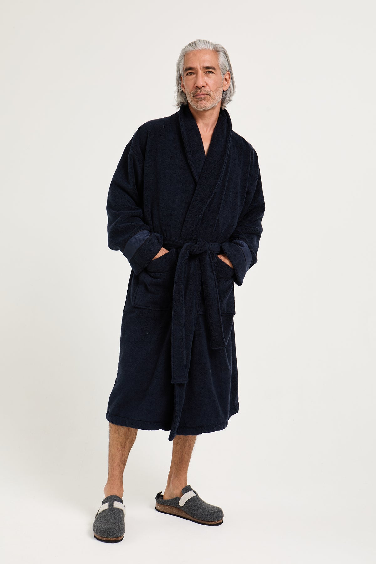 Bamboo Towelling Robe Midnight
