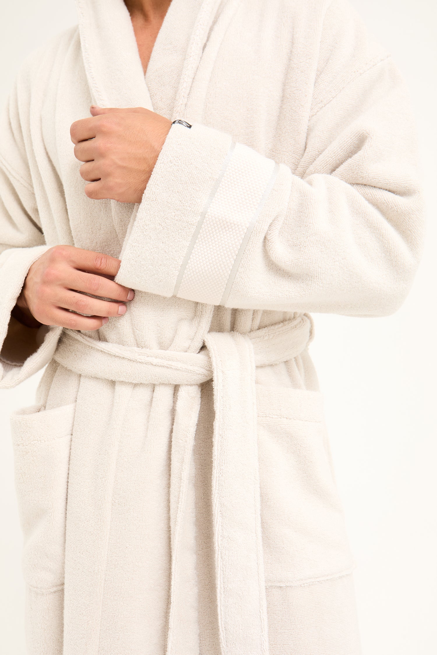 His and Hers Bamboo Towelling Robe in Light Grey