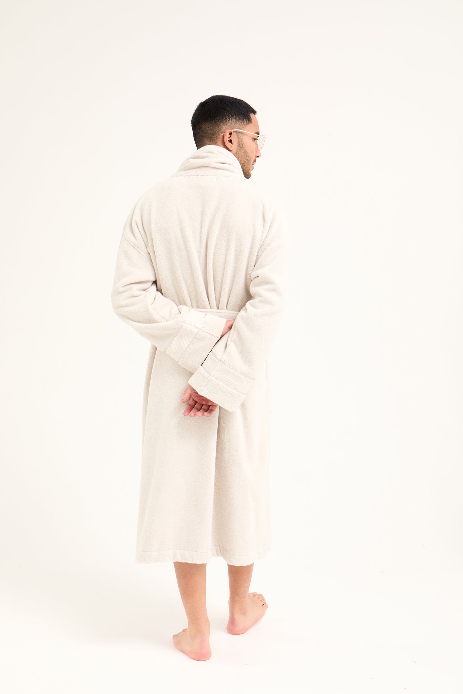 His and Hers Bamboo Towelling Robe in Light Grey