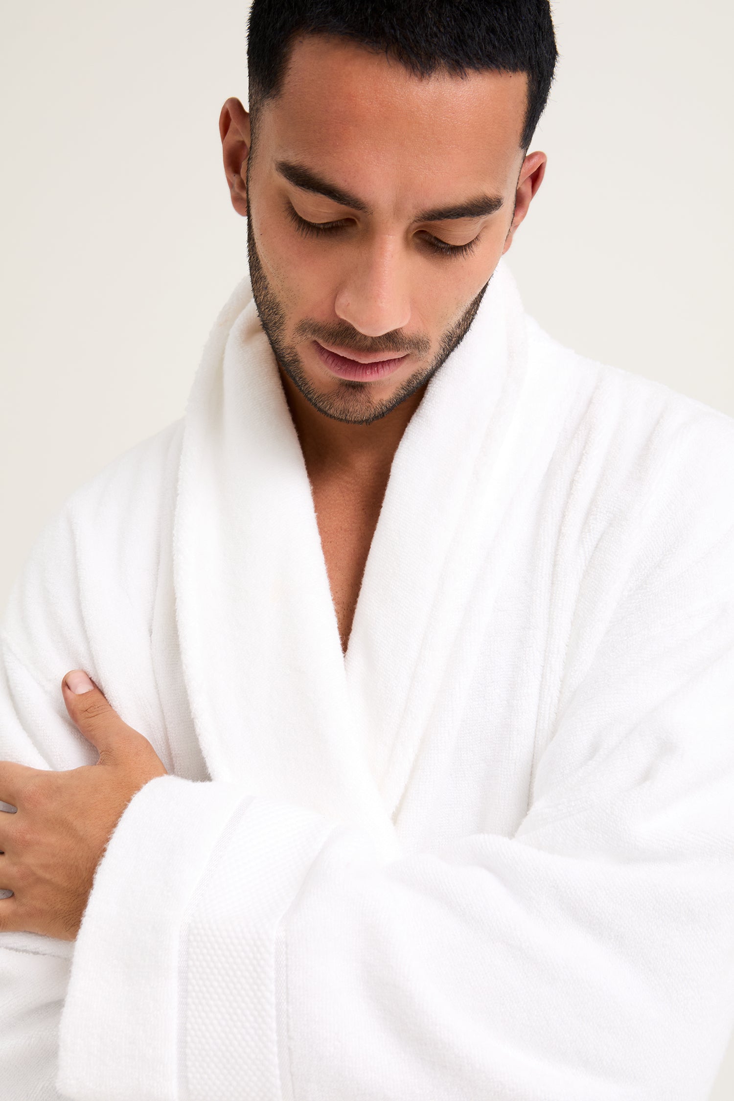 His and Hers Bamboo Towelling Robe in Cloud White
