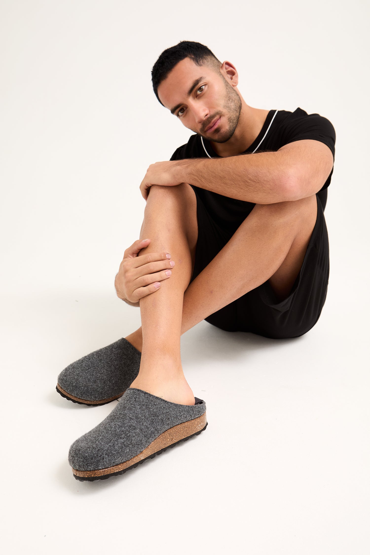 Mister You Jamie Mule Slippers in Charcoal