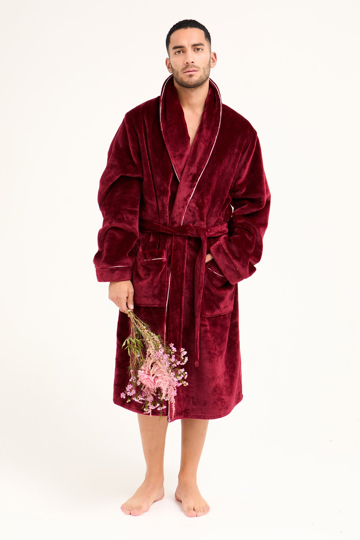 Mister You Super Plush Robe in Claret