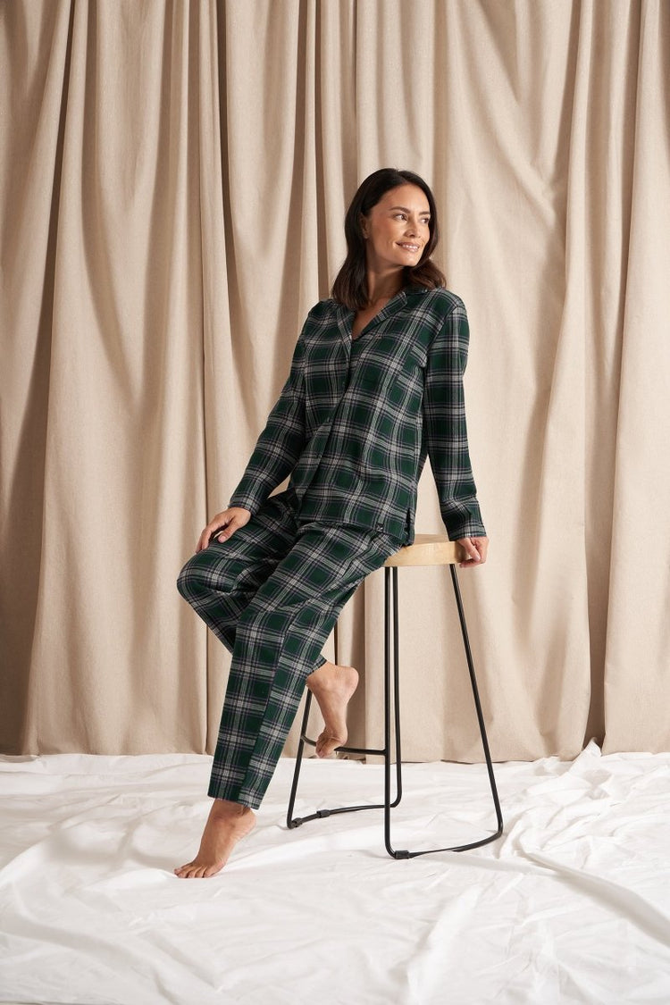 Adult Plaid Long Pyjamas - Green