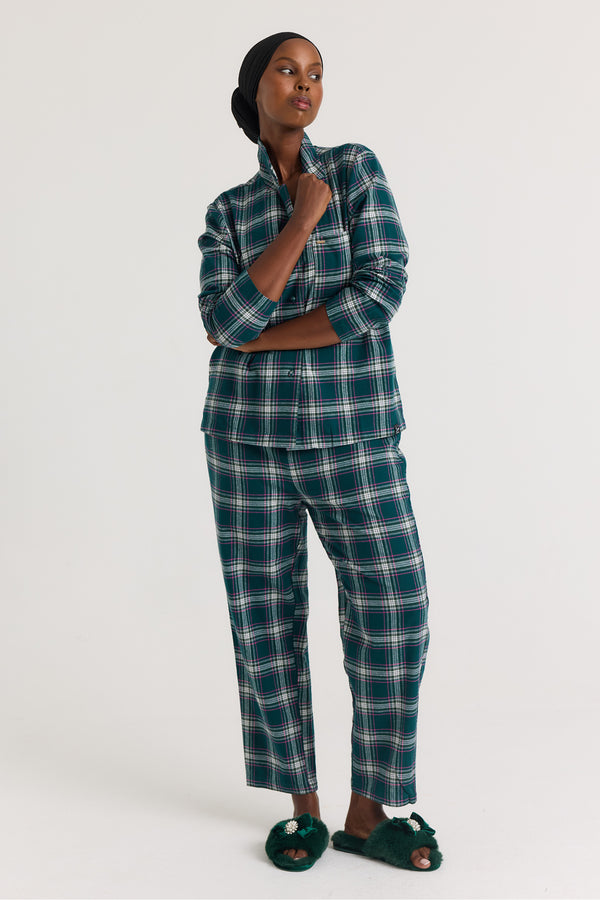 Plaid Pyjama Set in Green