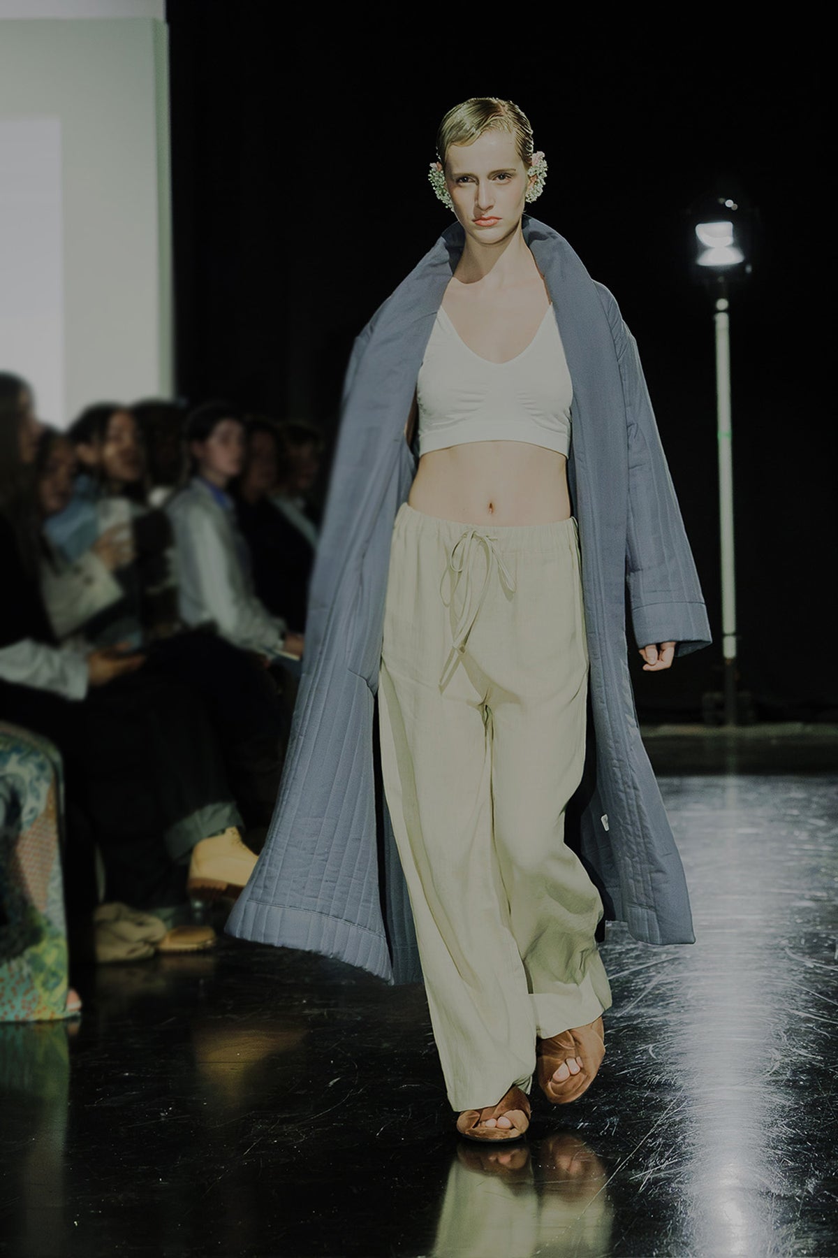 Relaxed Linen Wide Leg Trousers In Summer Sand