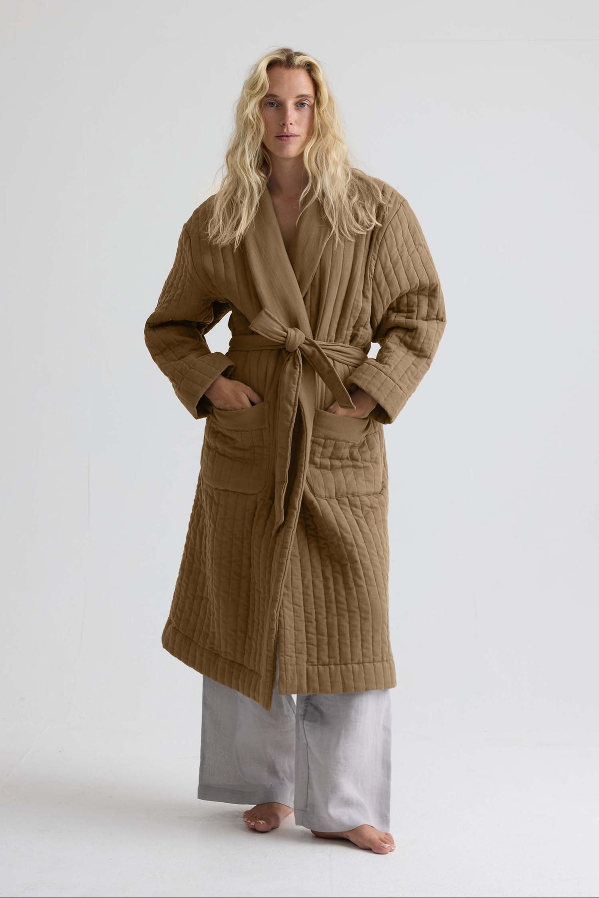 Quilted Cotton Robe In Overland Trek