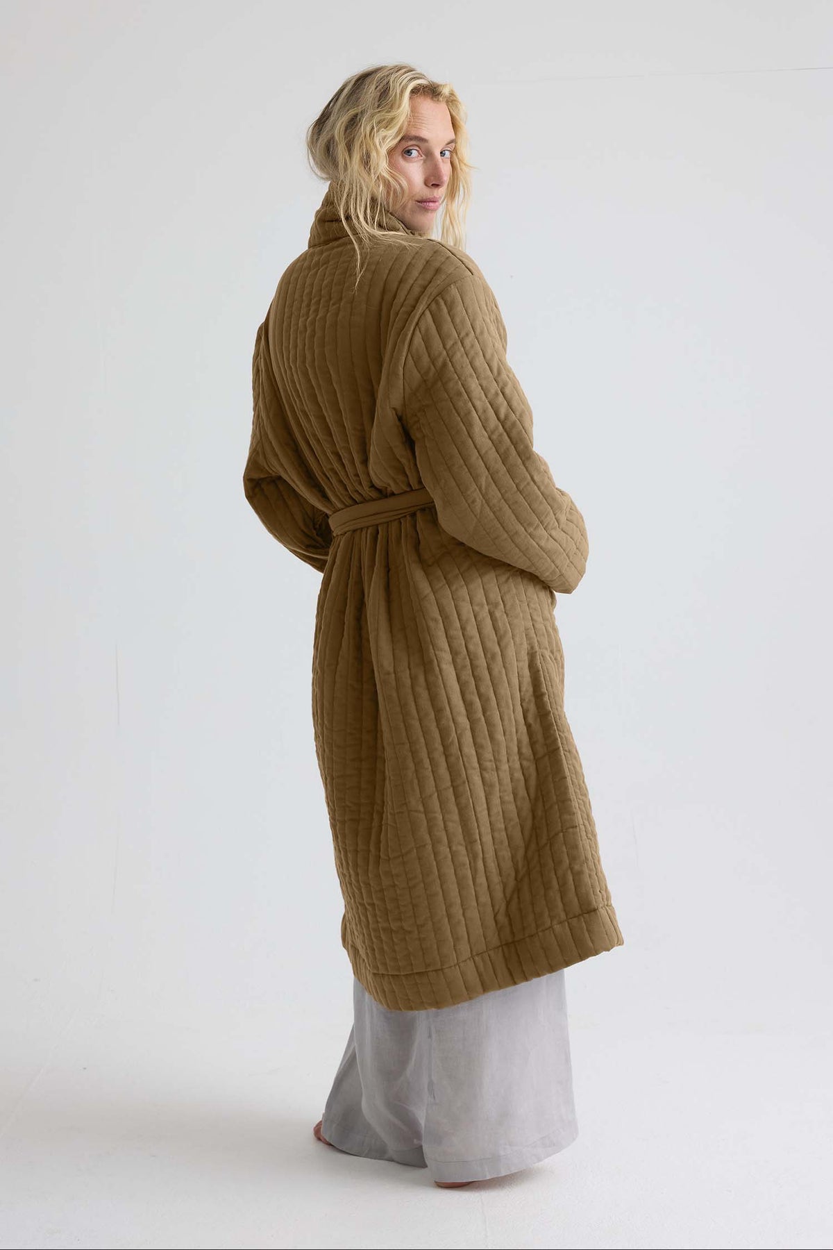 Quilted Cotton Robe In Overland Trek