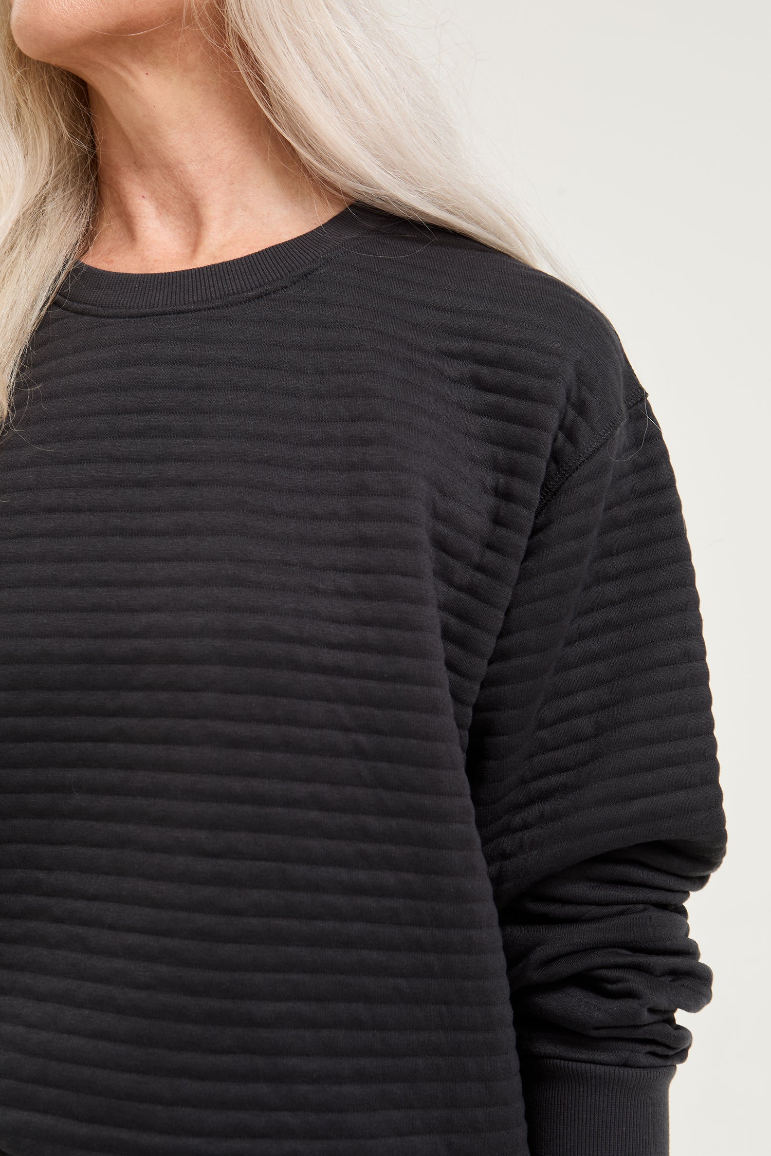 Quilted Jersey Lounge Set in Charcoal