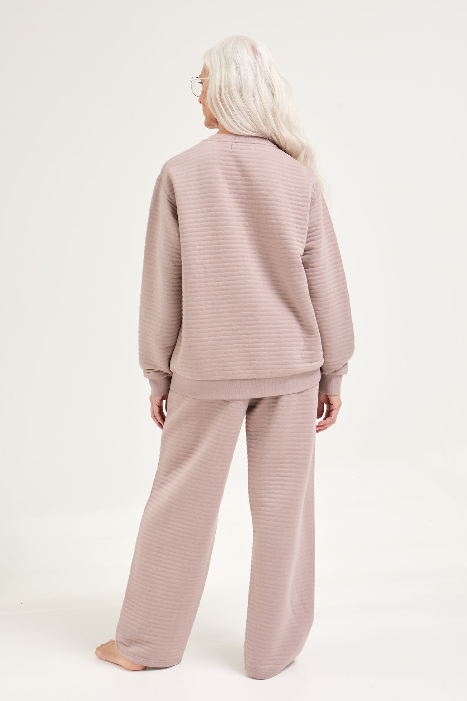 Quilted Jersey Lounge Set in Mink