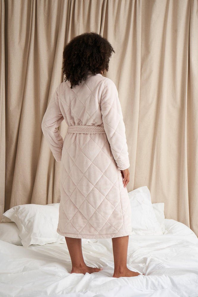 
                  
                    Quilted Velour Robe in Powder Puff
                  
                