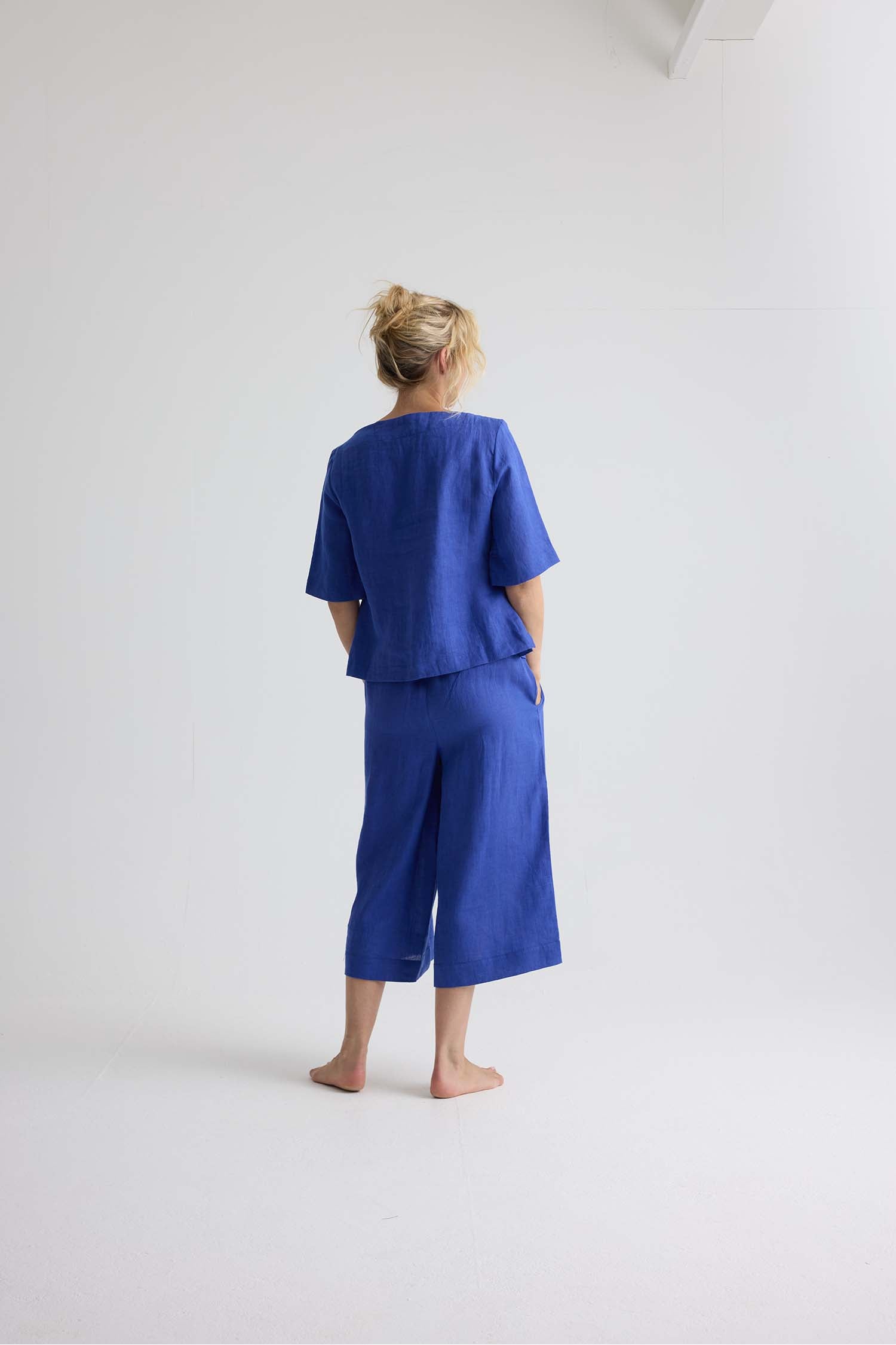 Relaxed Linen Colette Trousers In Bluing