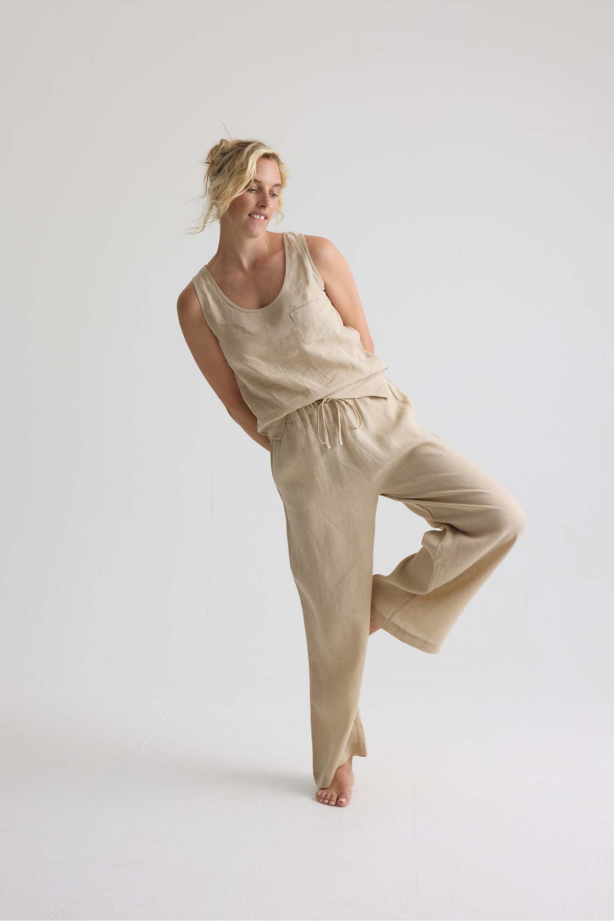 Relaxed Linen Wide Leg Trousers Summer