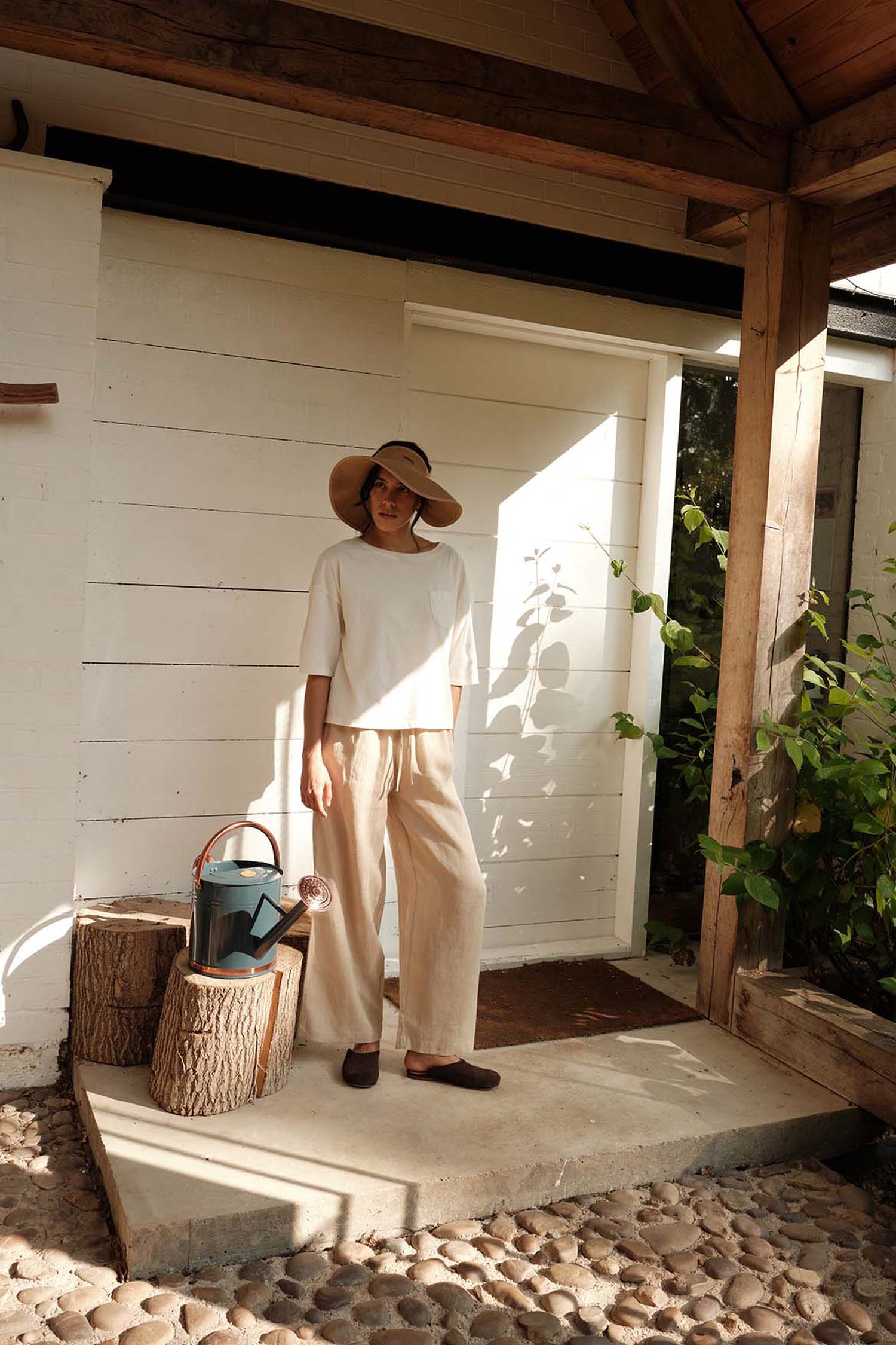 Relaxed Cotton T-Shirt In Coconut Milk