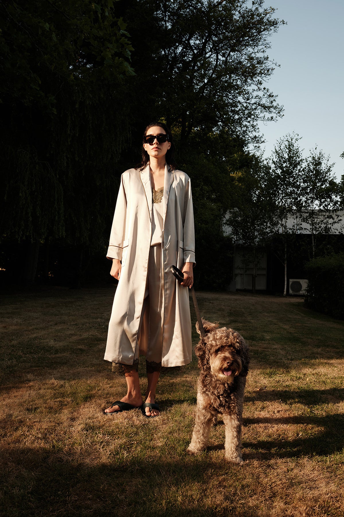 Eco Satin Robe In Pelican