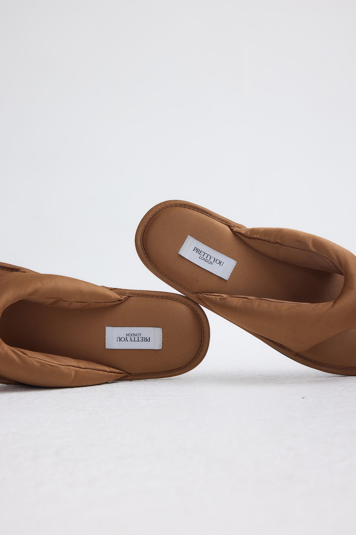 Satin Thong Sandal In Toffee