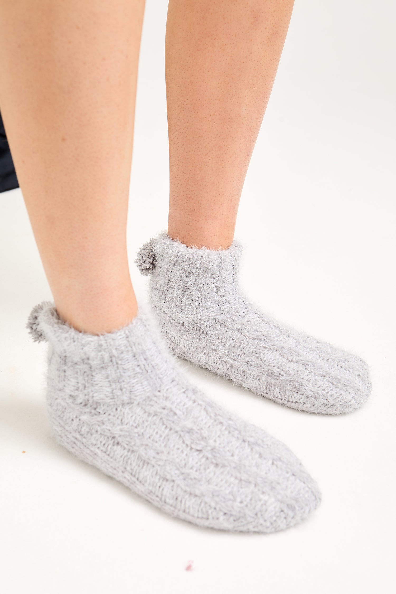 Slipper Sock Booties in Grey
