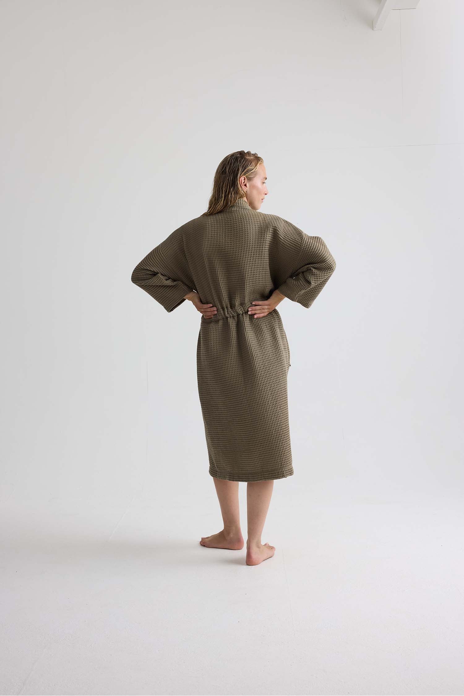 Waffle Kimono Robe In Overland Trek