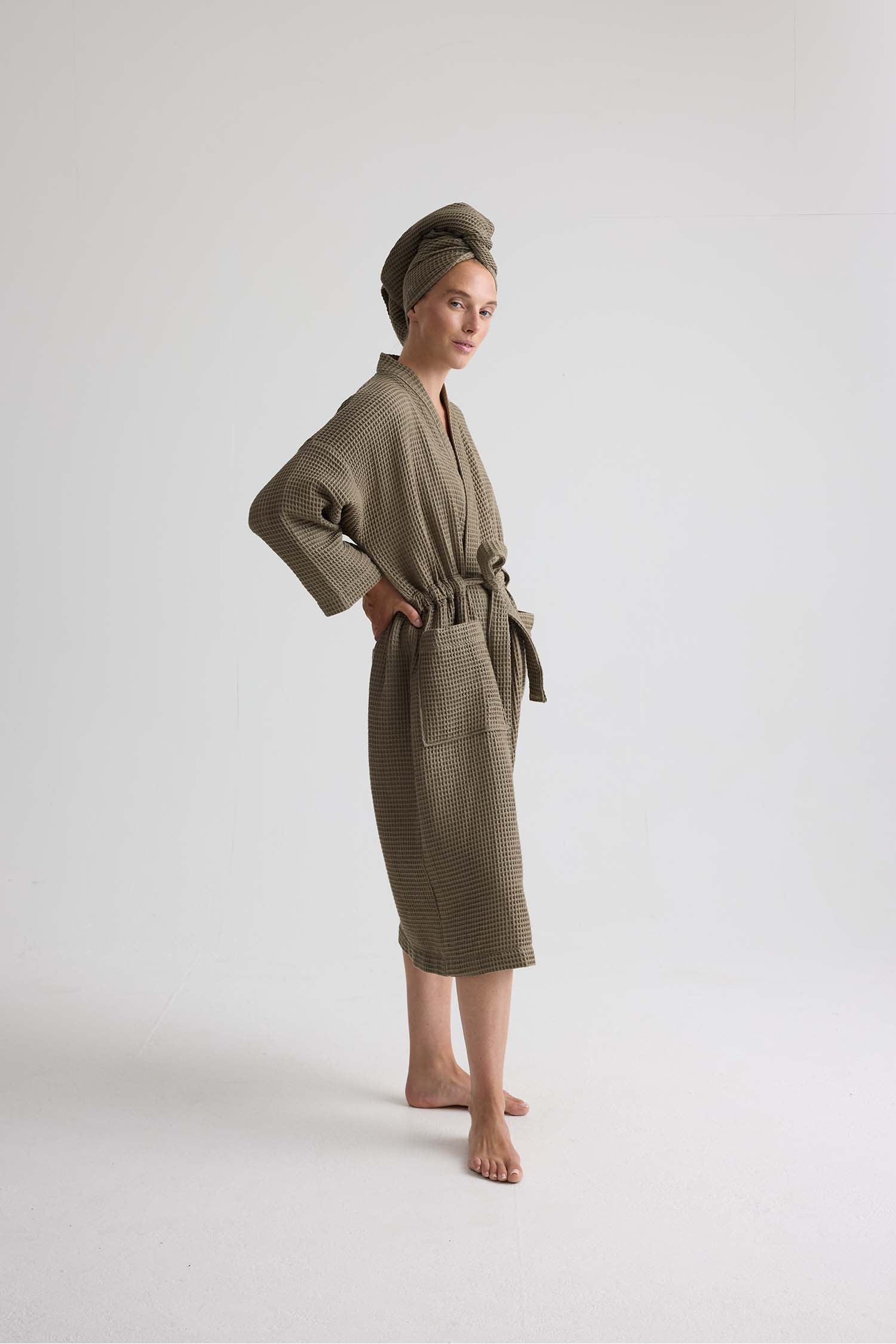 Waffle Kimono Robe In Overland Trek