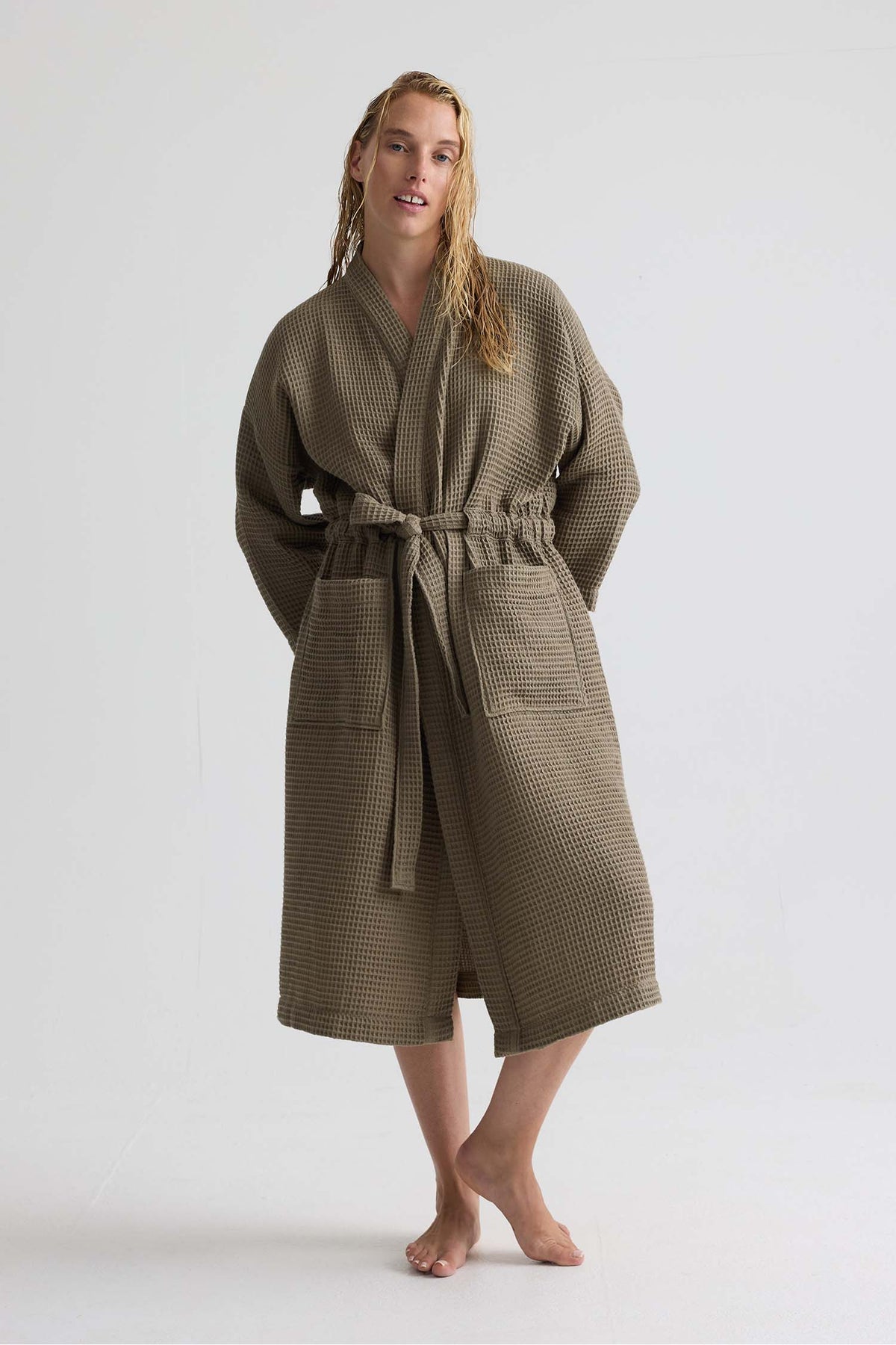 Waffle Kimono Robe In Overland Trek
