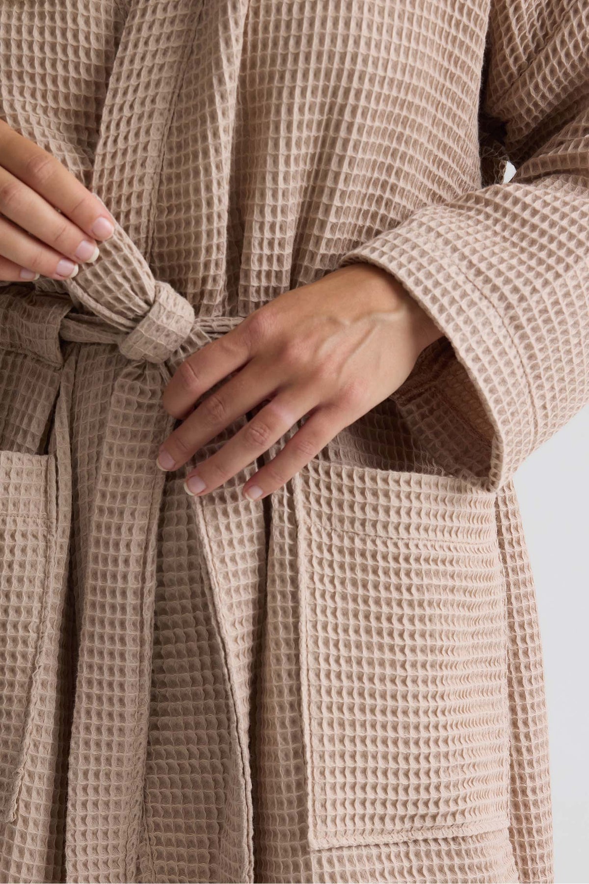 Waffle Kimono Robe In Summer Sand
