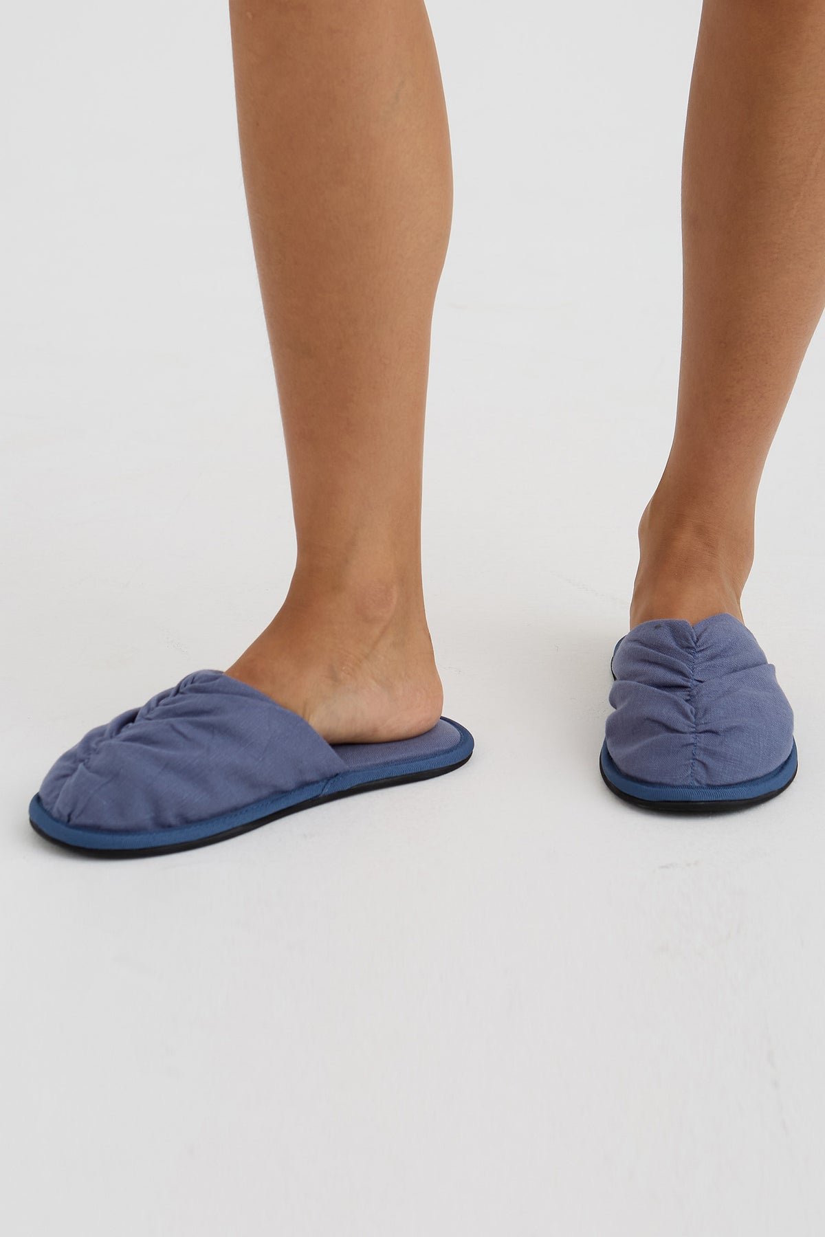 Linen Mule In Folkestone Grey