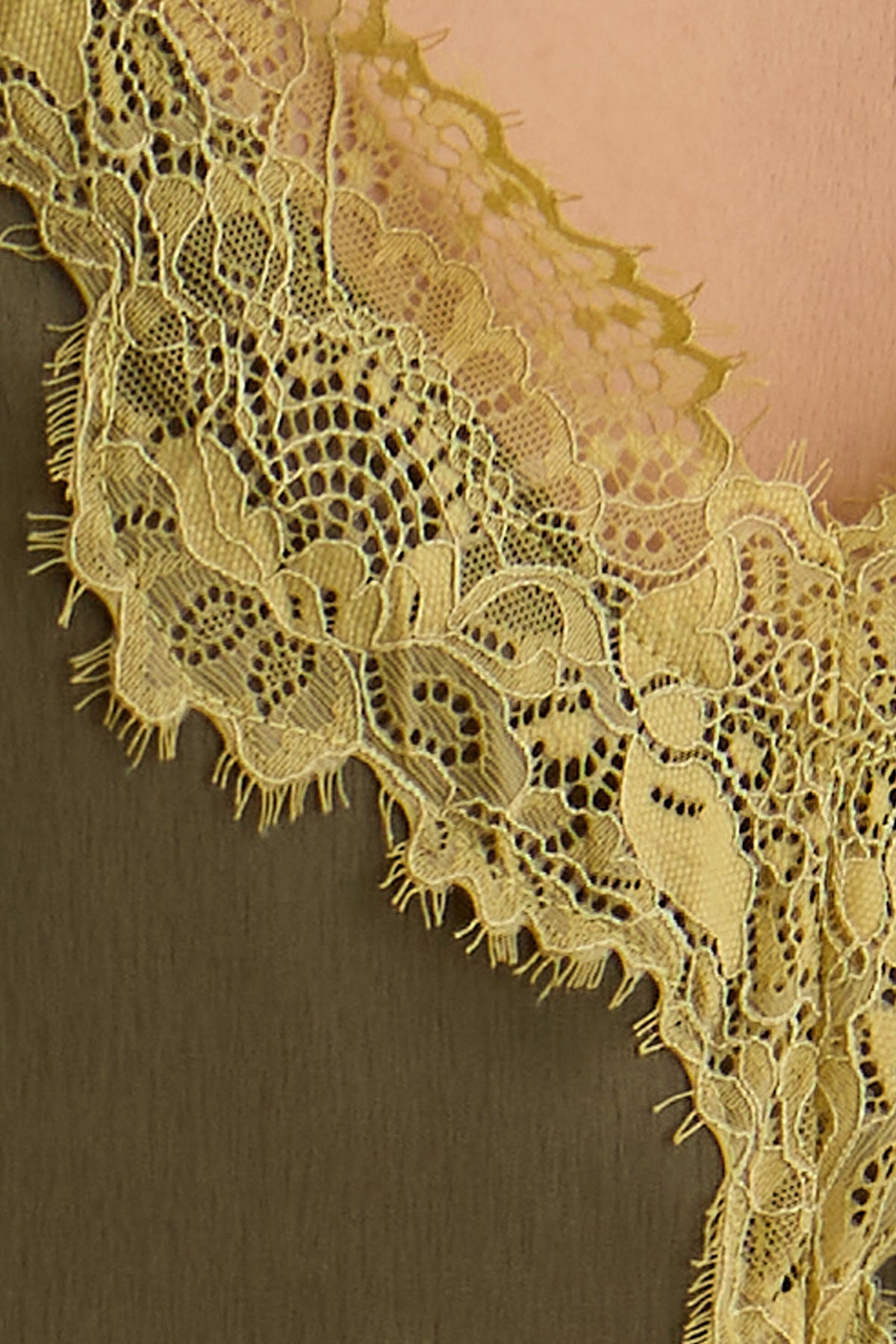 Eco Satin Lace Shorts In Olive