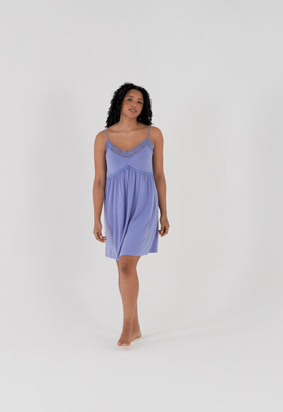 Bamboo Lace Chemise Nightdress in Heather - Wholesale - Nightgowns