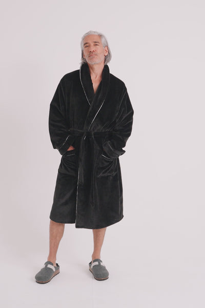 Mister You Super Plush Robe in Black - Robes