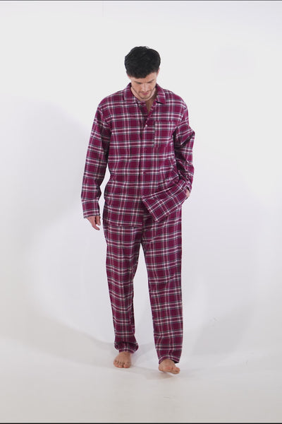 Mister You Plaid Pyjamas in Bordeaux - Pajamas