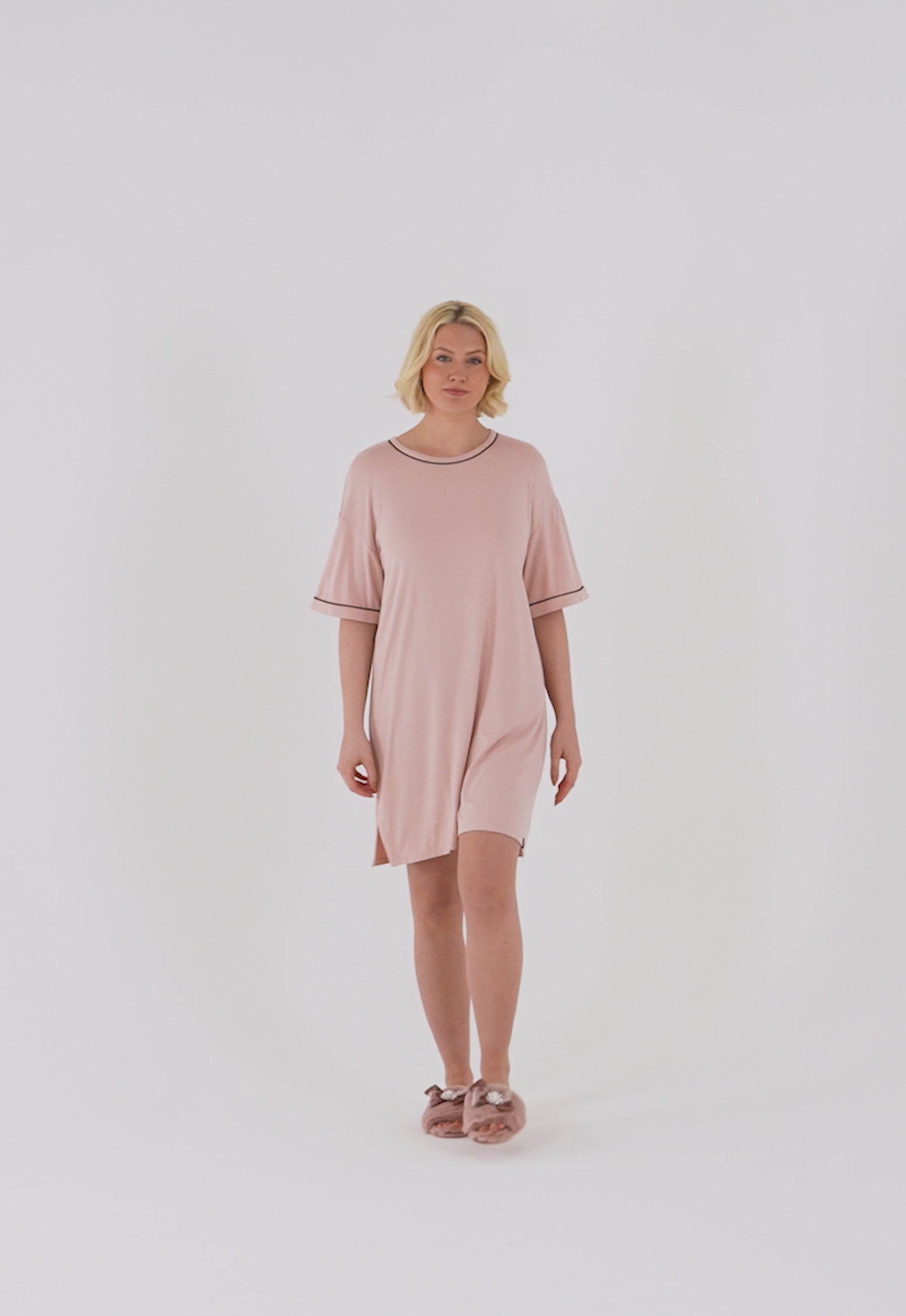 Bamboo Classic Tee Dress in Pink - Nightgowns