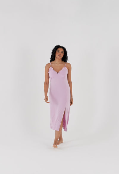 Bamboo Frill Chemise in Blush - Wholesale - Nightgowns