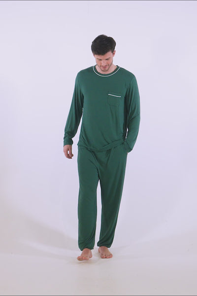 Mister You Bamboo Pyjama Set in Green - Pajamas