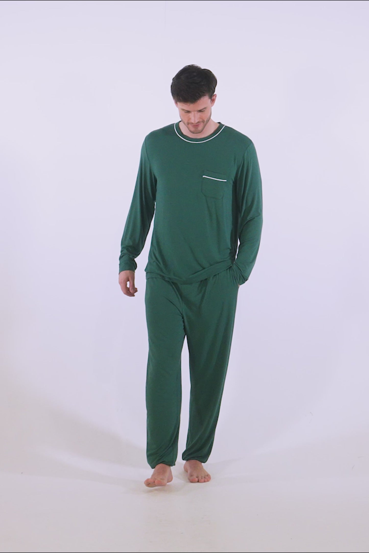 
                  
                    Load and play video in Gallery viewer, Mister You Bamboo Pyjama Set in Green
                  
                