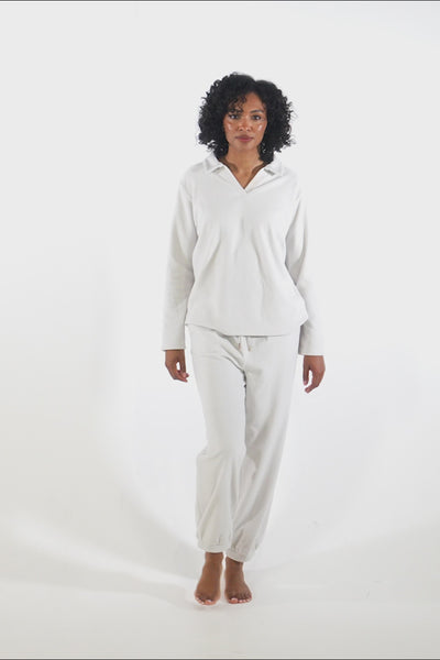 Fleece Lounge Set in Stone - Loungewear