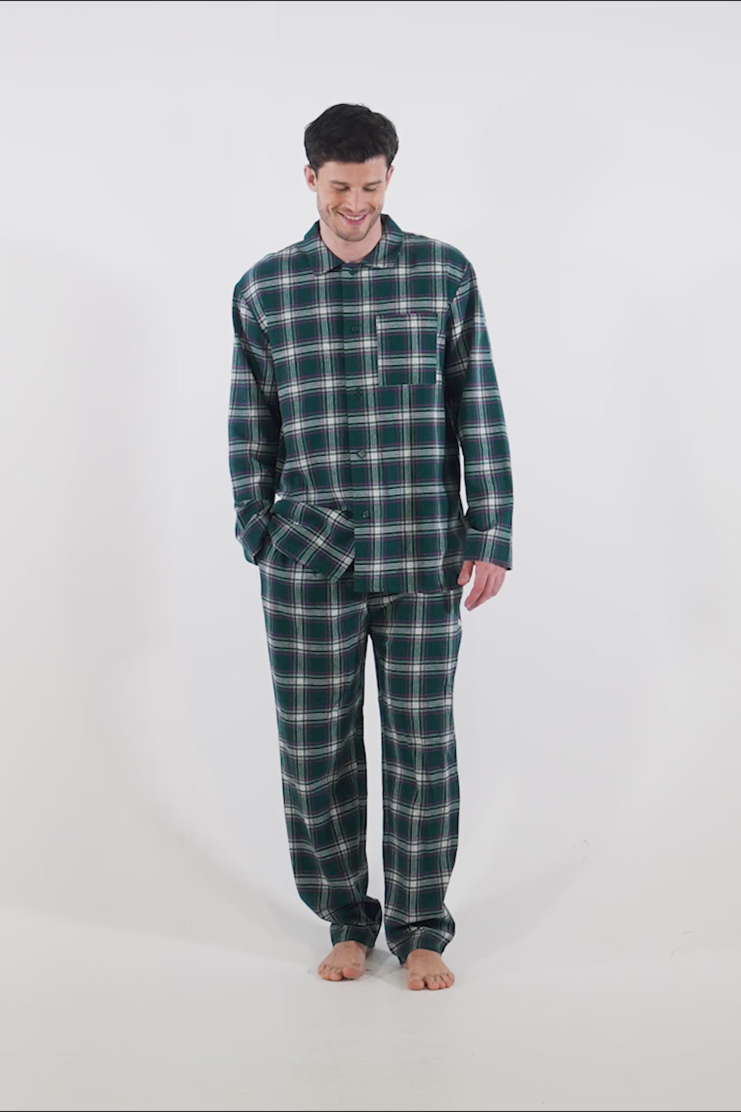 Mister You Plaid Pyjama Set in Green