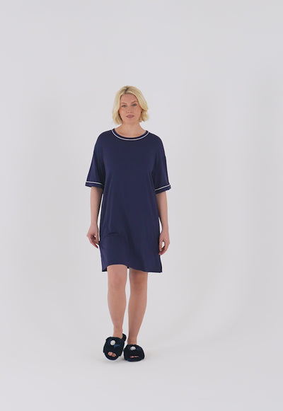 Bamboo Classic Tee Dress in Midnight - Wholesale - Nightgowns