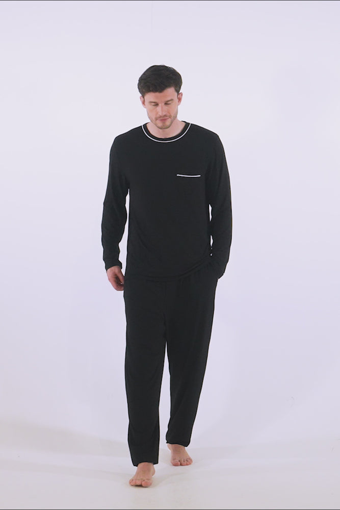 Mister You Bamboo Pyjama Set in Black