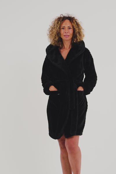 Cloud Dressing Gown in Black - Wholesale - Robes